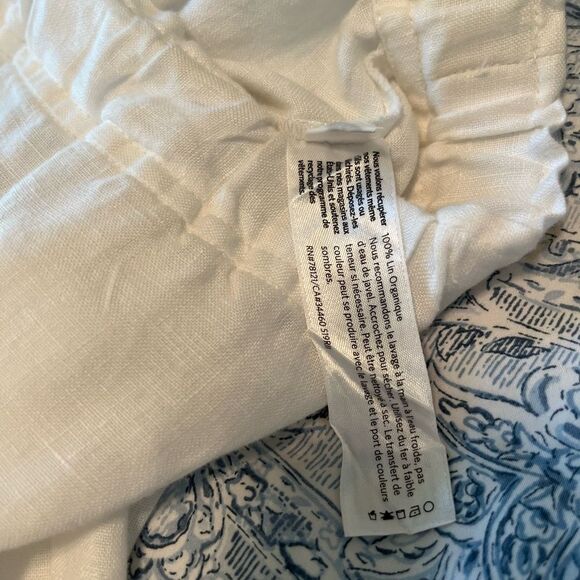 Eileen Fisher Linen Wide Leg Pants with Elastic Waistband - Picture 3 of 5